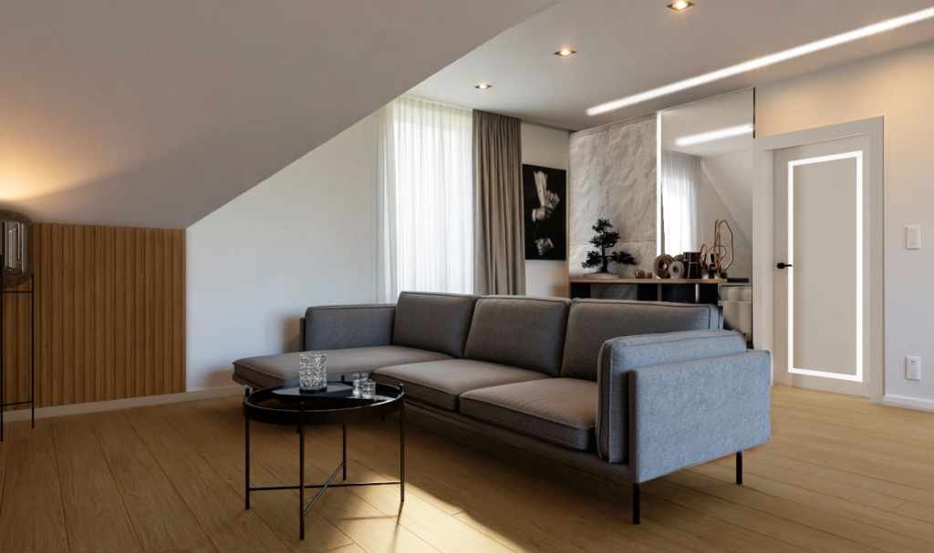 Nowoczesny salon – projekt wnętrza Pracowni Mieszkaniowej